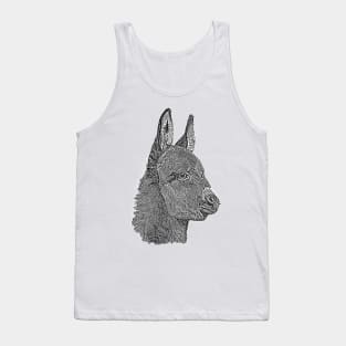 Cute donkey pencil drawing monochrome realist art Tank Top